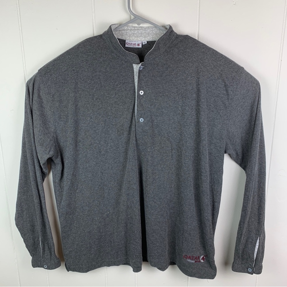 Qatar Airways Long Sleeve Shirt Gray Men’s Extra Large